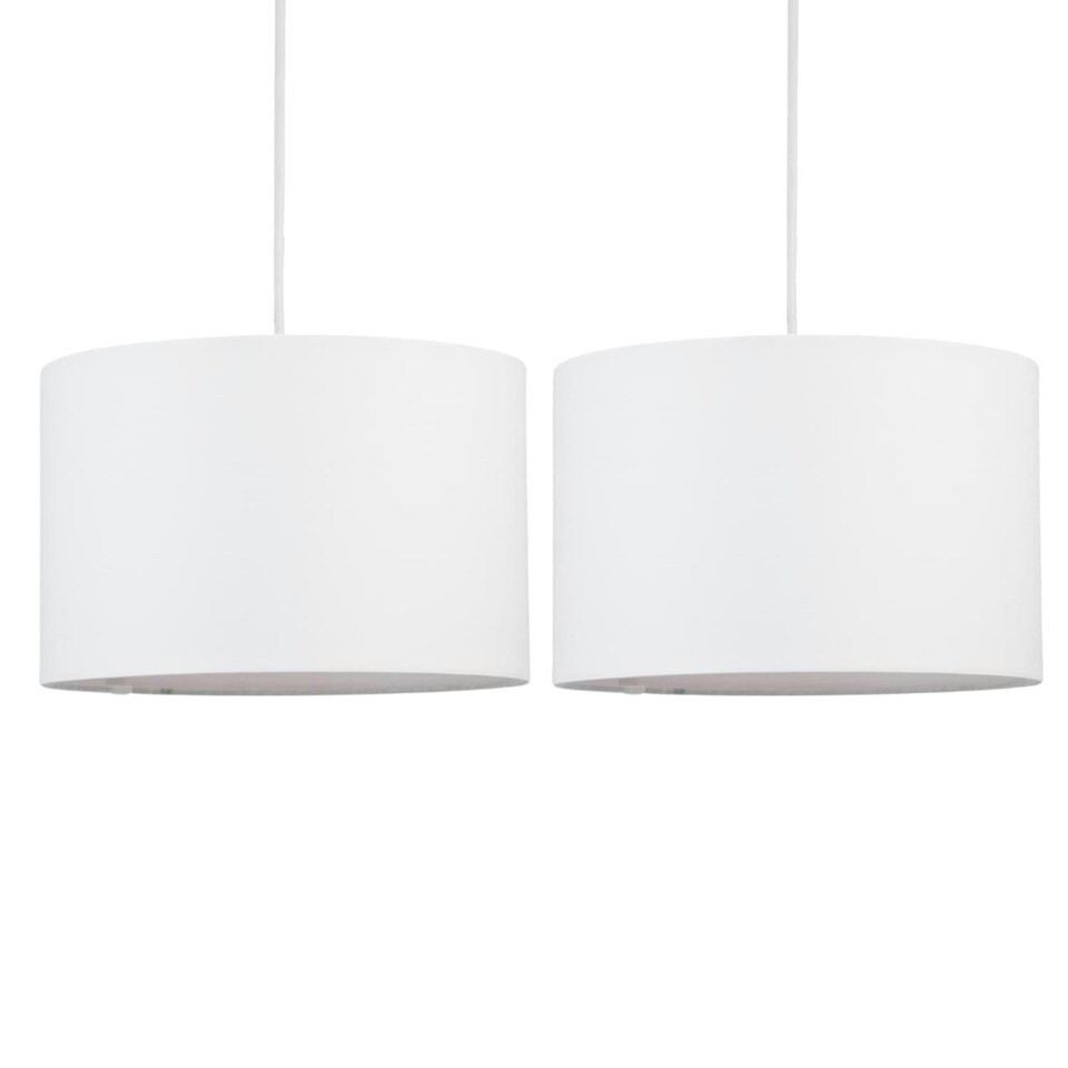 image 1 of First Choice Lighting Set of 2 White 25cm Ceiling Light Shades White