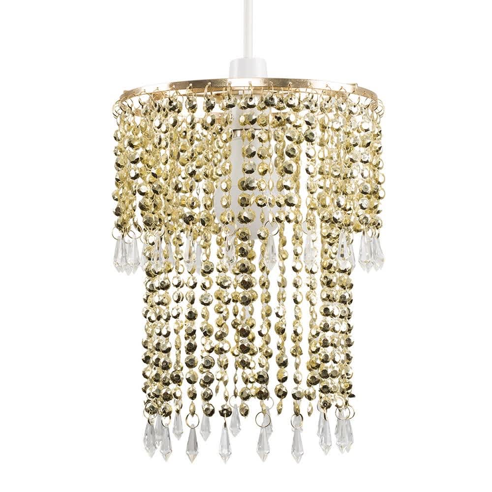 ValueLights Gold Ceiling Pendant Droplets Shade With Warm White Bulb