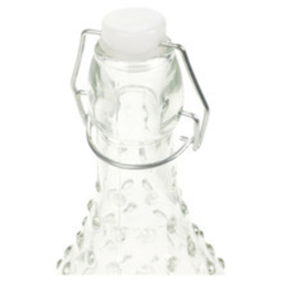 image 1 of 1L Clear Dotted Design Glass Swing Lid Bottle | Clear | 1L | 3