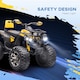 image 5 of HOMCOM 12V Quad Bike ATV with LED Lights, Music, for Kids, Yellow