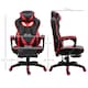 image 3 of Vinsetto Computer Gaming Chair, Racing Desk Chair with Lumbar Support and Footrest, PU Leather Gamer Chair with Headrest and Swivel Wheels for Home, Red