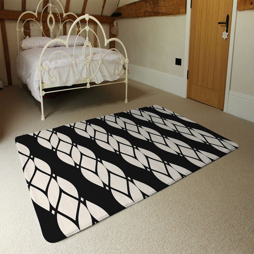 image 1 of Geometric Rope Pattern (Rug) Black | Large: 140x200cm