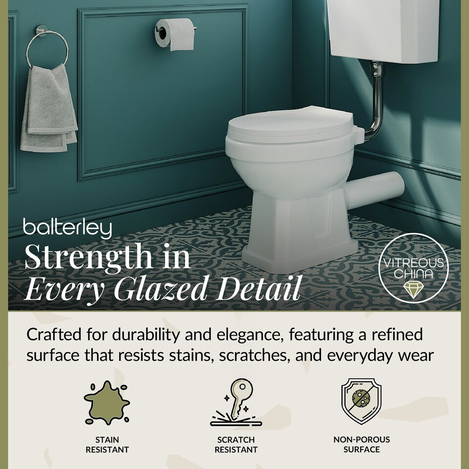 image 1 of Traditional Classic Low Level Toilet Pan, Cistern and Flush Pipe Kit