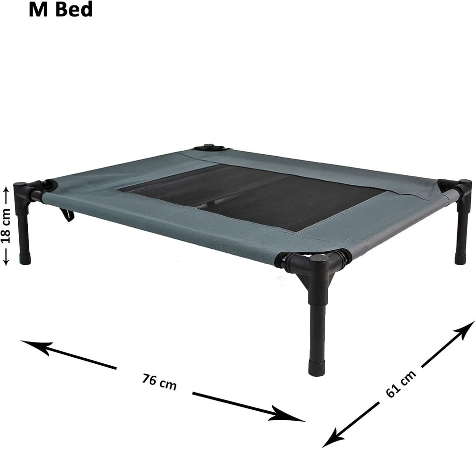 image 1 of Actiaspet Elevated Dog Bed Oxford Mesh Pet Cot Indoor or Outdoor (Grey, Medium)