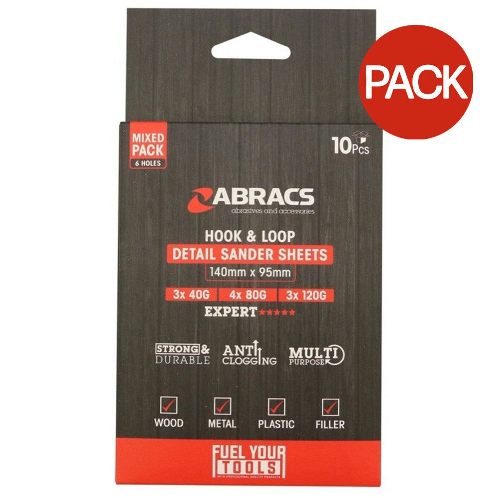 Abracs Sander Sheet (Pack of 10) - Brown - One Size