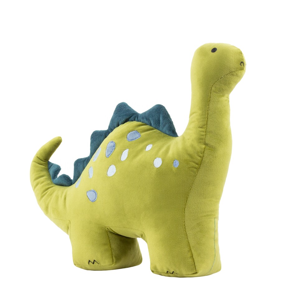 image 1 of little furn. Dino Kids Novelty Cushion, Green, 46 x 36cm