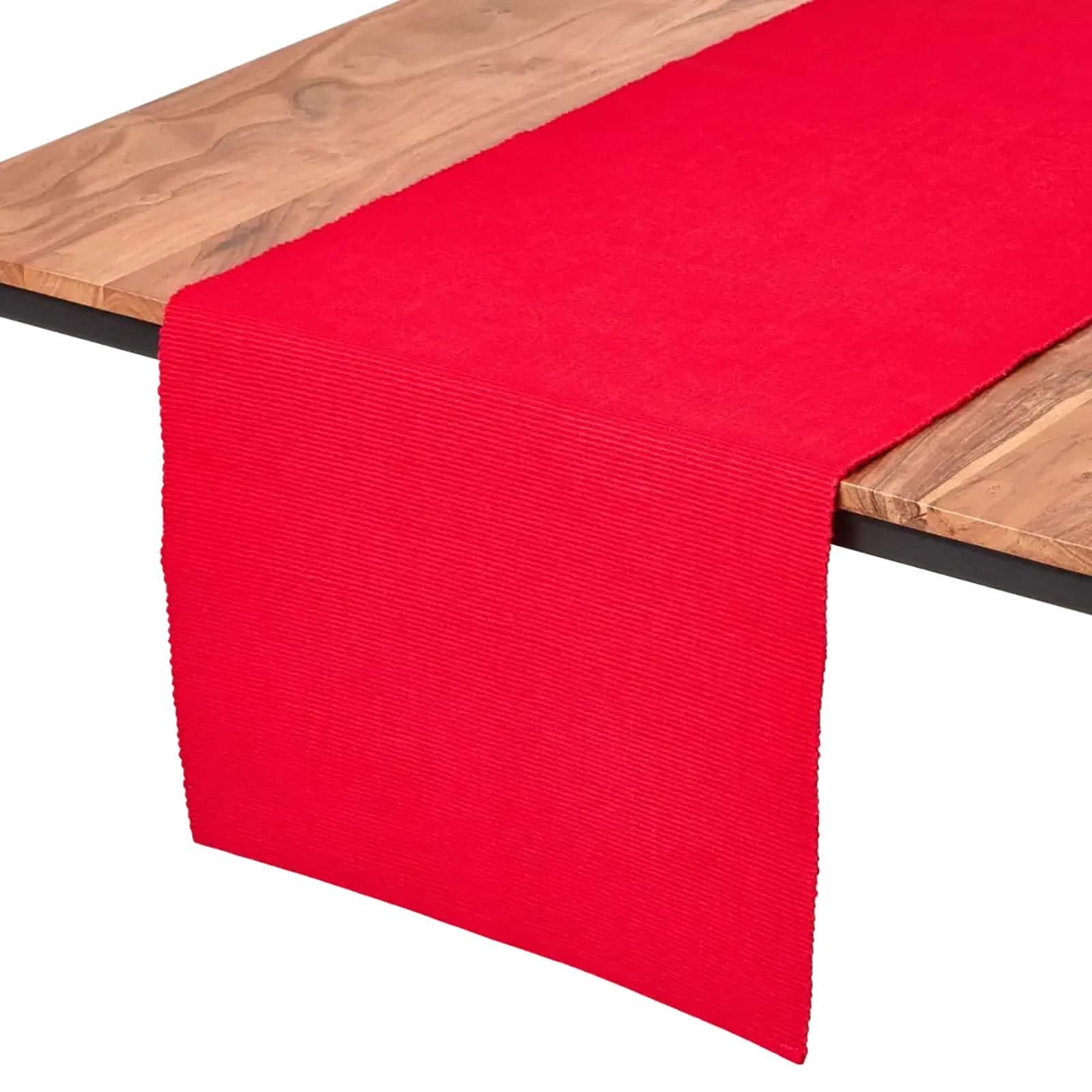 Homescapes Cotton Plain Red Table Runner - 44 x 178 cm Red