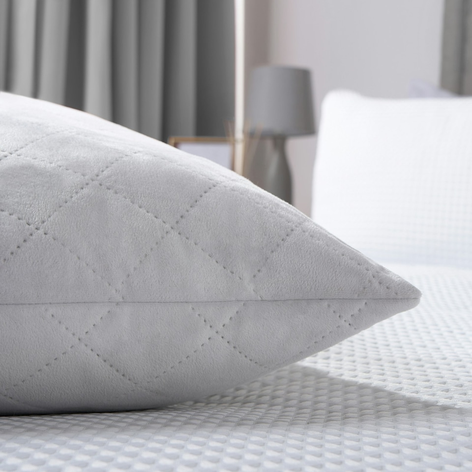 image 1 of OHS Matte Velvet Pinsonic Long Body Pregnancy Soft Plush Cosy Body Bolster Pillow Cushion Grey | 45 x 135cm