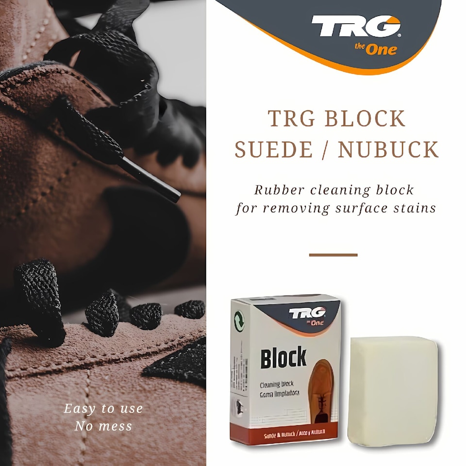 image 1 of TRG Suede Cleaning Block - Effortless Stain Removal & Nap Restorer | Cream