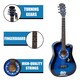 image 4 of Classic 6-String 4/4 Size 38 Inch Acoustic Guitar Pack for Boys and Girls Music Beginners Blue