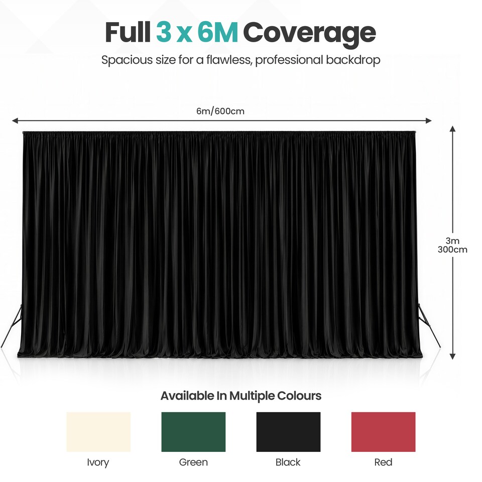 image 1 of 3x6M Velvet Photography Background, 190GSM Polyester Washable Backdrop