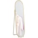 image 1 of HOMCOM Oval Full Length Mirror with Metal Frame Hanging or Leaning Gold Tone
