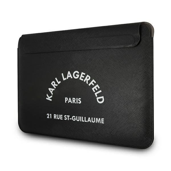 Karl Lagerfeld Saffiano RSG Logo 16 Laptop Sleeve Black - KLCS16RSGSFBK