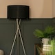 image 2 of ValueLights Camden Chrome Tripod Floor Lamp Black Shade & Bulb | Black