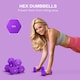 image 3 of SPORTNOW Set of 2 Hexagonal Dumbbells Weights Pair, 2 x 4kg, Purple