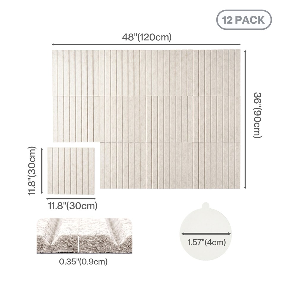 image 1 of Levede Felt Notice Board 12PCS Wall Tiles Pin Board Self Adhesive Beige 30x30cm