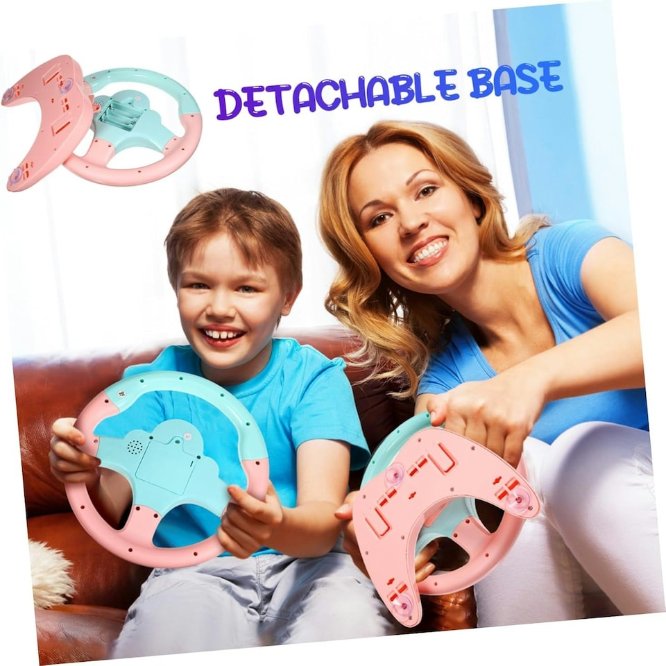 image 1 of Kids Pretend Driving Steering Wheel Toy – Backseat Car Playset with Lights, Sounds & Music, 360° Rotation, Suction Cup Mount