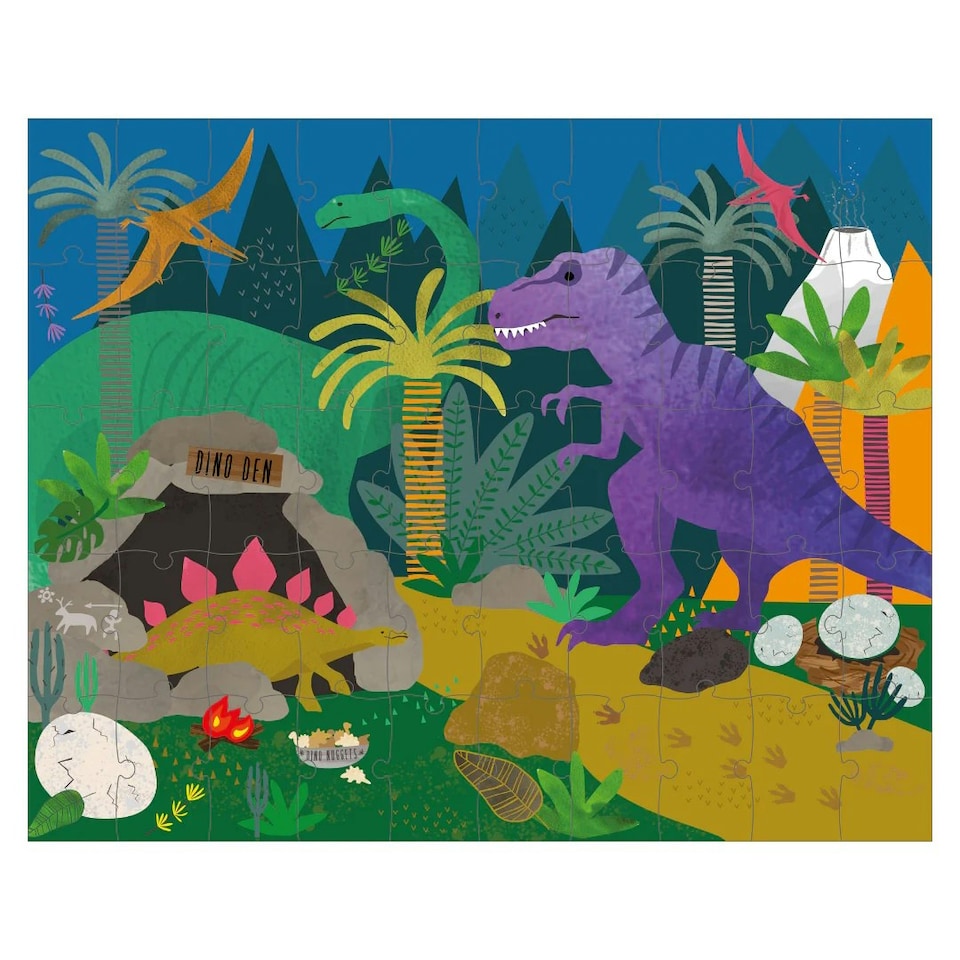 image 1 of Floss & Rock Magic Moving Jigsaw Puzzle 50 Piece - Dinosaur