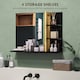 image 3 of HOMCOM Modern Bathroom Mirror with Shelf, Wall-mounted Vanity Mirror with 4 Storage Shelves and Bamboo Panel for Make Up, Black