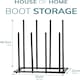 image 2 of House of Home 4 Pair Dryer Metal Welly Walking Boot Stand Shoe Rack Garden Shed Home Storage | Black