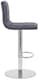 image 2 of Deluxe Aldo Bar Stool - Charcoal Grey, Weighted Base, Adjustable Swivel Seat