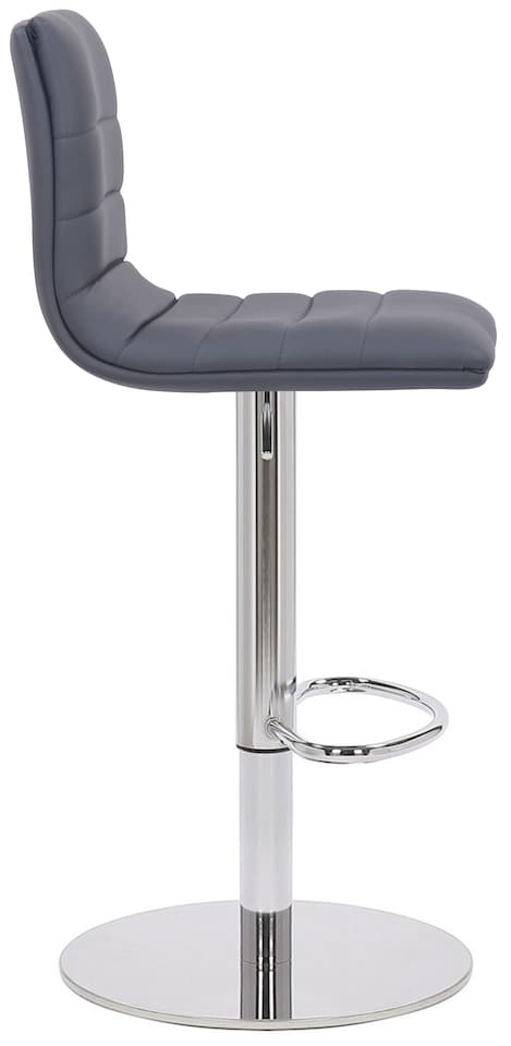 image 1 of Deluxe Aldo Bar Stool - Charcoal Grey, Weighted Base, Adjustable Swivel Seat