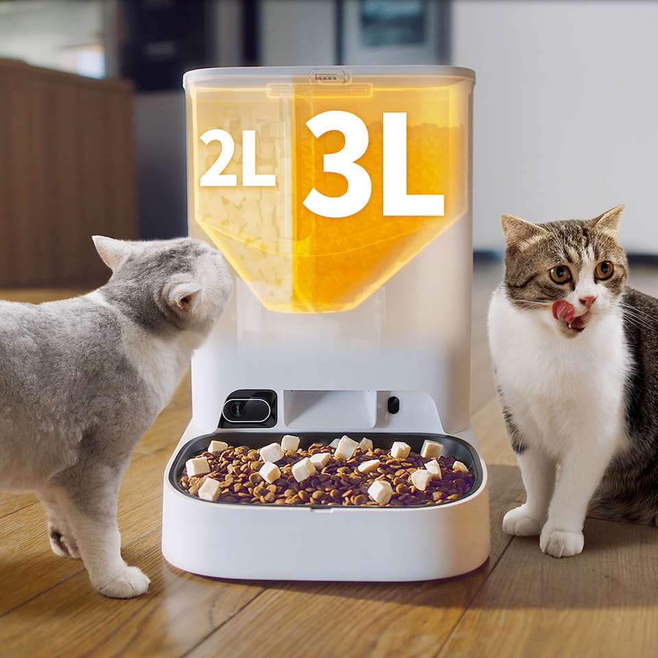image 1 of YUMSHARE Dual-Hopper with Camera Smart Pet Feeder