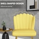 image 5 of HOMCOM Shell Luxe Velvet Accent Chair with Gold-tone Metal Legs, Modern Vanity Chair for Living Room, Bedroom, Home Office, Yellow