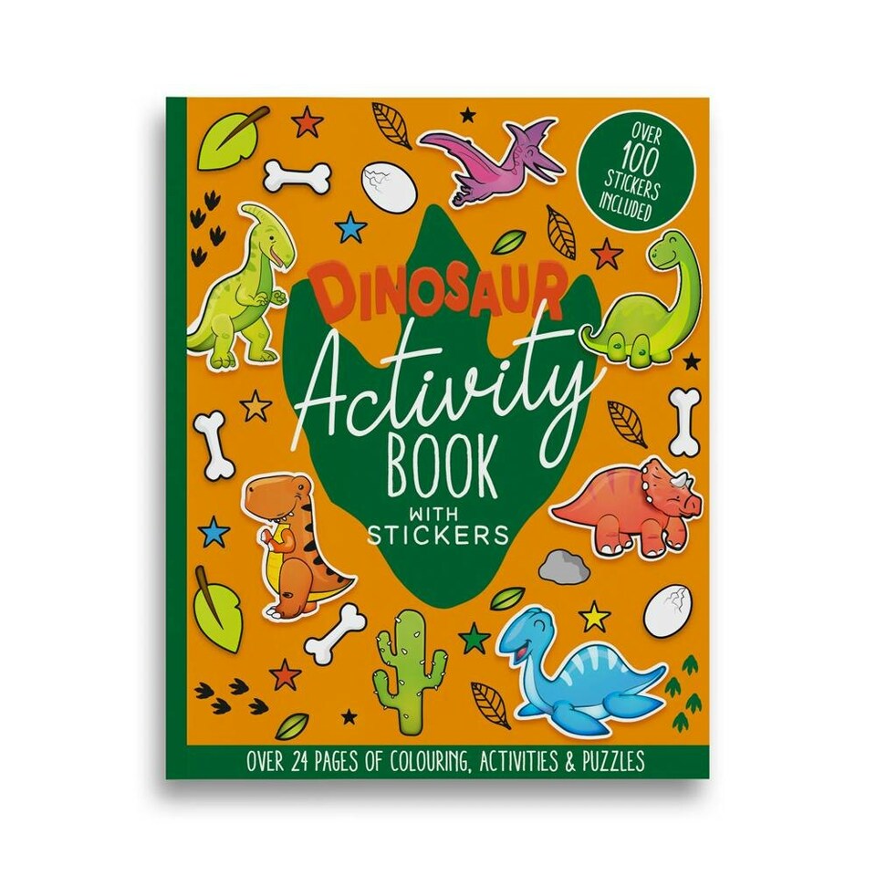 image 1 of 24 Pages Dinosaur Activity Book with Stickers Yellow | One Size