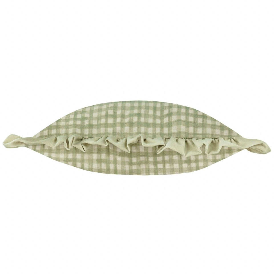 image 1 of furn. Meadow Haze Embroidered Ruffle Green Cushion Cover 30 x 50 cm | Multi