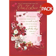 Simon Elvin All These Things One I Love Valentine Greetings Card (Pack of 6) - Red/Pink - One Size White | One Size