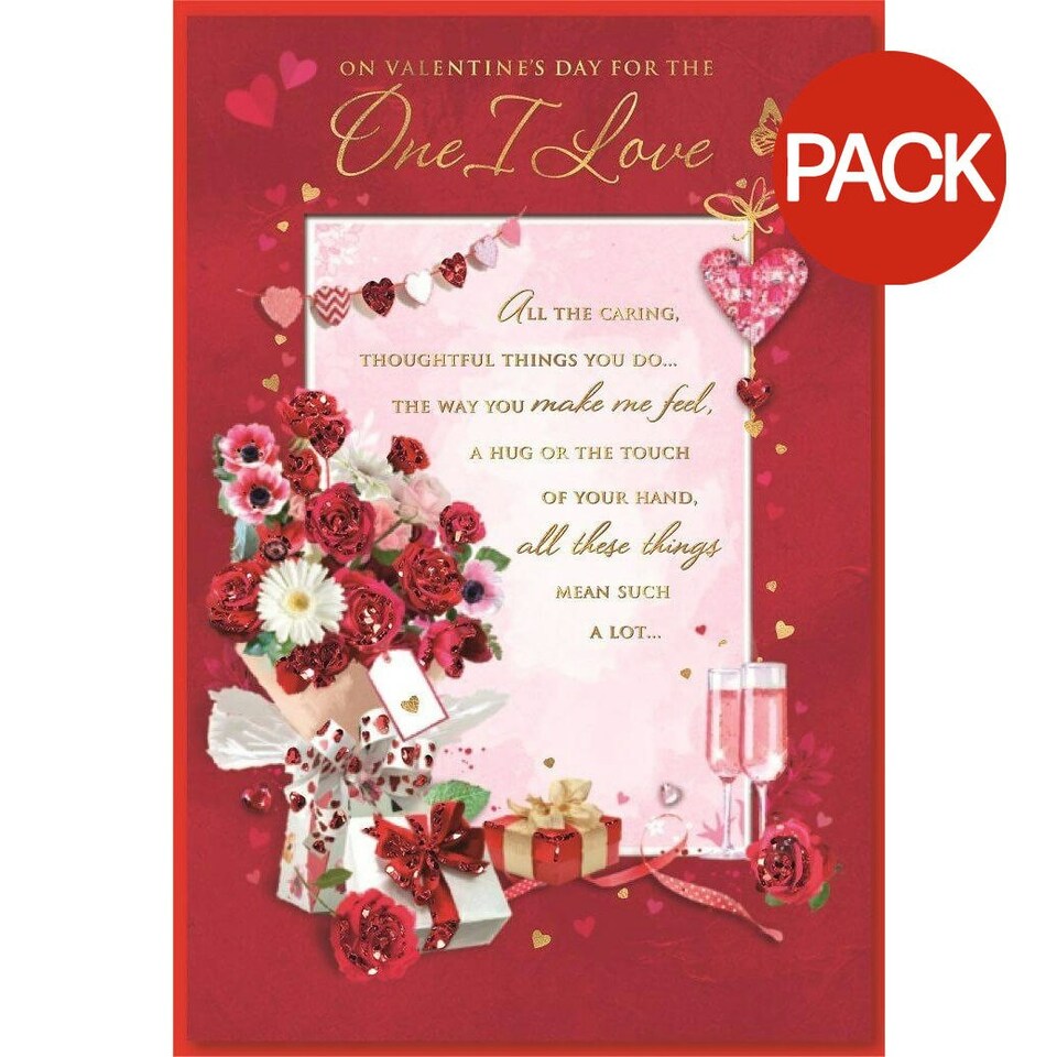 Simon Elvin All These Things One I Love Valentine Greetings Card (Pack of 6) - Red/Pink - One Size White | One Size