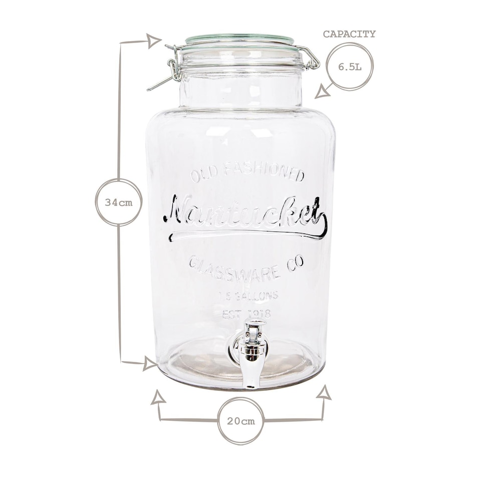image 1 of Rink Drink Glass Drinks Dispenser with Tap - 6.5L