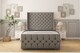 image 1 of Sloomy Luthor Pewter Dumfries Bed Frame With 50"  Upholstered Wingback Headboard 3' Single