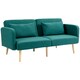 image 1 of HOMCOM Click Clack Sofa Bed, 3 Seater Sofa, Convertible Bed Settee, Modern Fabric Loveseat Sofa Couch with 2 Cushions for Living Room, Guest Room, Green
