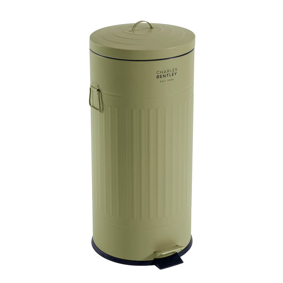 image 1 of Charles Bentley 30L Retro Kitchen Pedal Bin Sage Green