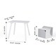 image 3 of Teamson Kids Biscay Bricks Square Table and Two Chair Cubes with Underneath Storage, Grey/White