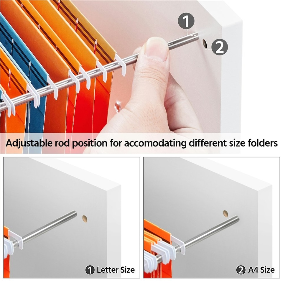 image 1 of Yaheetech 2-Drawer and 1-Open Shelf Vintage File Cabinet