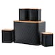 image 4 of Cooks Professional 5 Piece Square Kitchen Storage Cannister Set with Bamboo Lids | Black | Black | 5