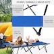 image 3 of Outsunny Double Camping Bed Camping Cot Foldable Sunbed Outdoor Patio Sleeping Bed Super Light with Carry Bag Blue