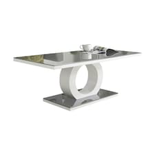 Furniturebox Giovani Modern Halo Grey White High Gloss And Glass Coffee Table