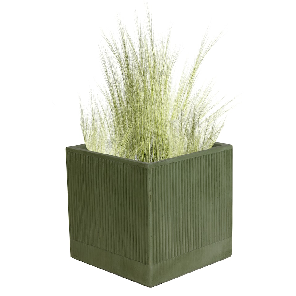 image 1 of Dibor Medium Fibre Clay Outdoor Garden Planter – Sage Green
