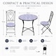 image 5 of Mosaic Bistro Set Three Piece Folding Outdoor Table and Chairs for Balcony Patio and Small Garden Dining