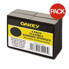 Oakey Liberty Flexible Sanding Sponges - Fine/Medium (Pack Of 4) - Black - One Size