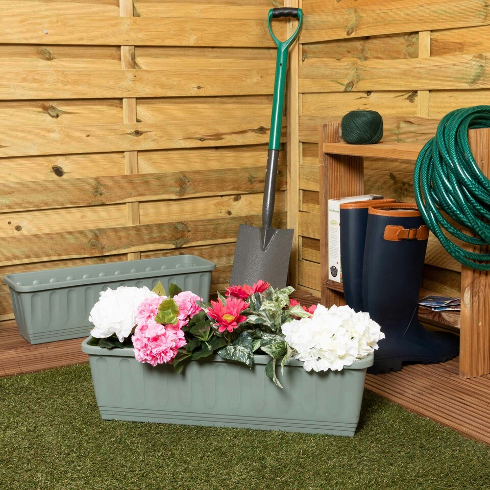 image 1 of Etruscan 60cm Rectangular Trough Pack 2 Green