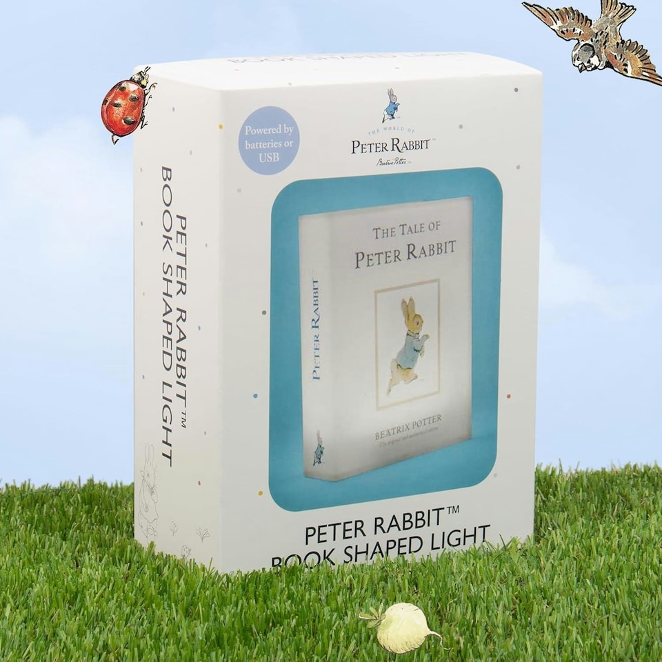 image 1 of Peter Rabbit Illuminated Book Shaped Light  120 x 40 x 160mm | White