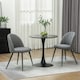 image 7 of HOMCOM Set of 2 Dining Chairs with Shell Backrest and Padded Seat Green