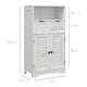 image 3 of kleankin Bathroom Storage Cabinet with Louvred Doors White