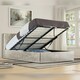 image 4 of 3ft Single Crushed Velvet Gas Lift Ottoman Bedframe in Cream