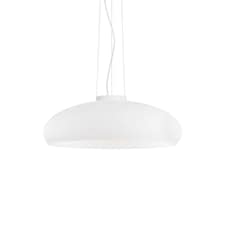 Aria 1 Light Small Dome Ceiling Pendant White, E27